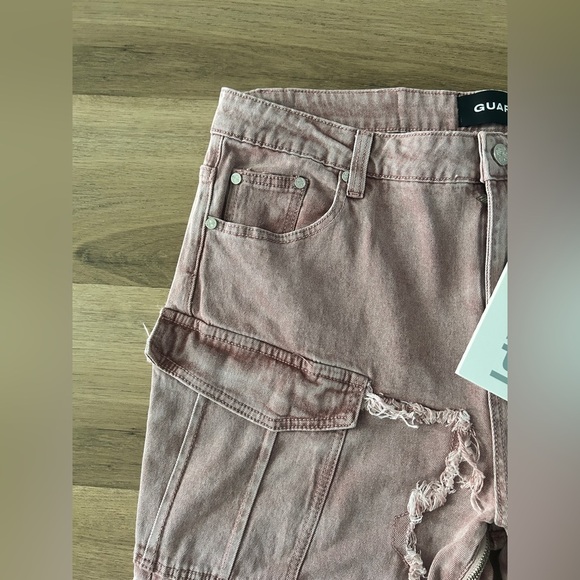 GUAPI Shredded Cargo Jeans in Mauve Pink – EU Size 40/ US Size 6– NWT - Picture 8 of 14